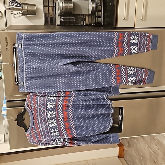 💕PJ SALVAGE💕 Cozy Vibes Fair Isle Peachy Pajamas ~ Dark Blue Large NWT - Picture 9 of 14